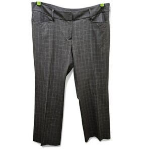 MICHAEL KORS Grammercy Fit Gray Plaid Petite Pants Women 14P Career Classic